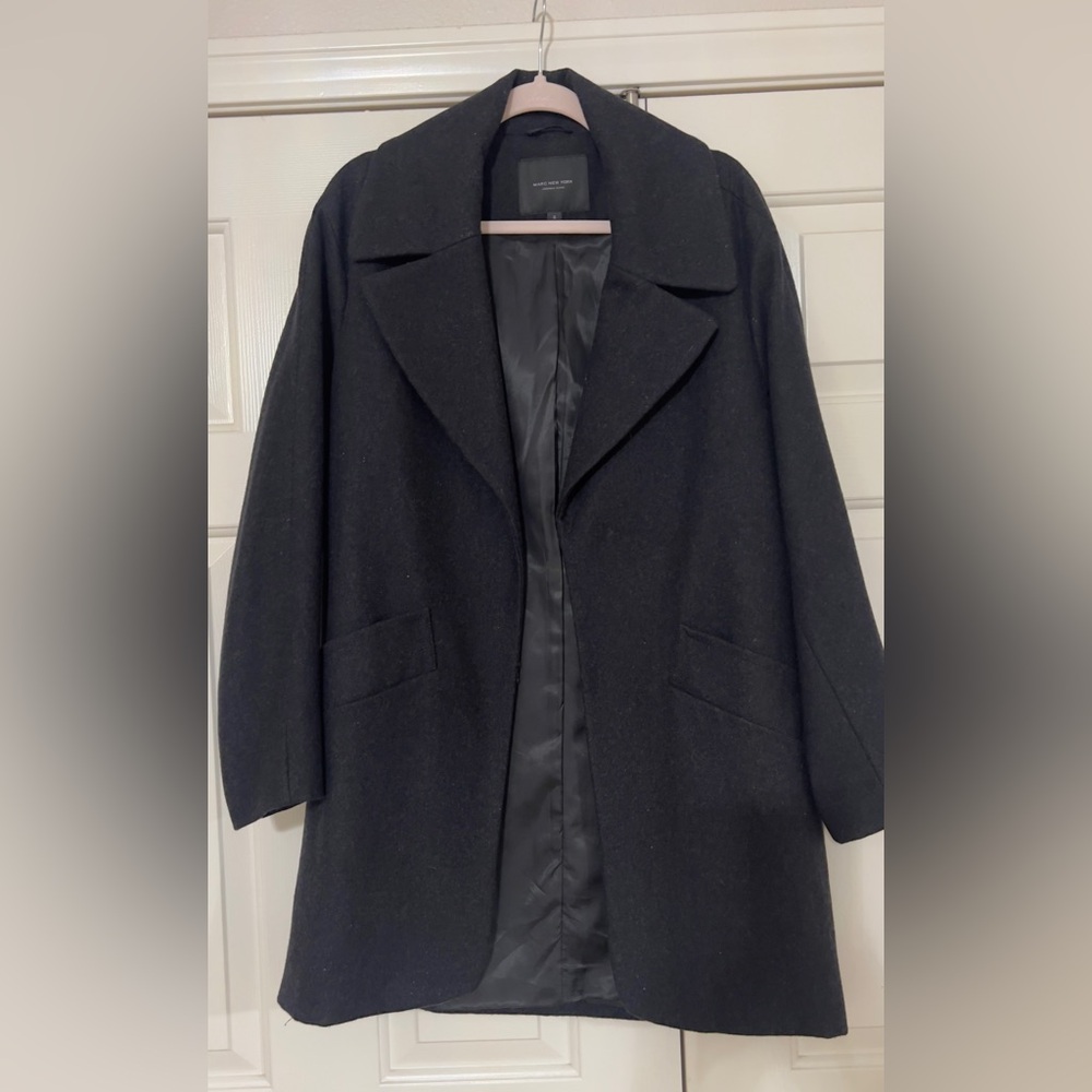 Marc New York Classic  grey Black  wool blend coat. Size 6